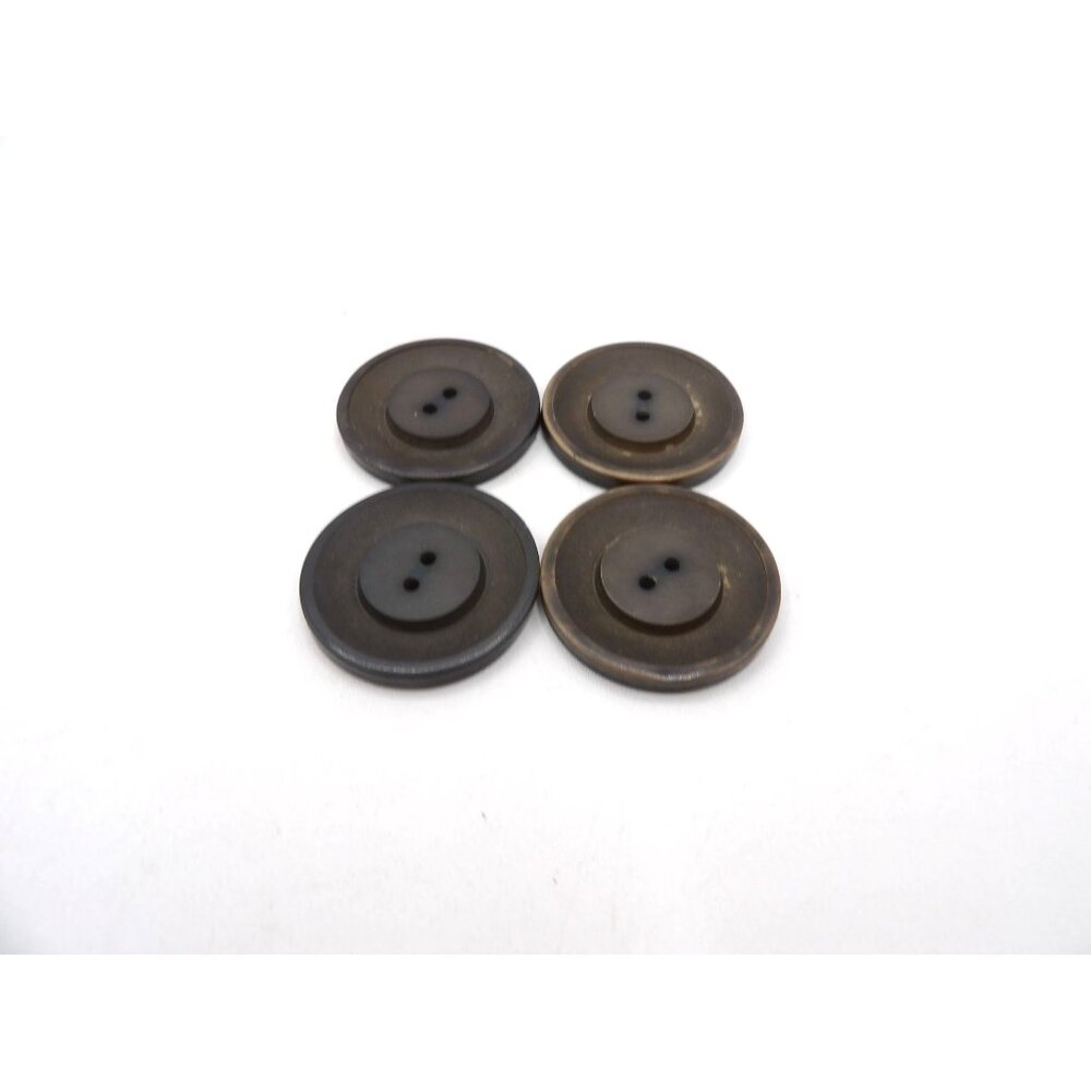 Coat Button Brown Color Circle within Circle design  4 count 2 hole 1⅜ inch diam